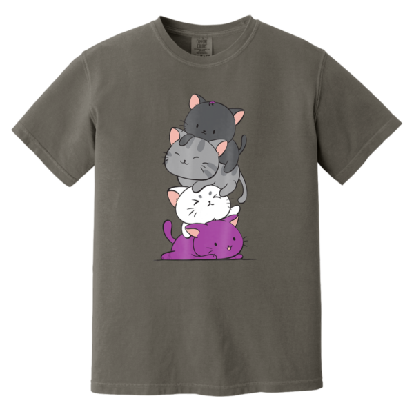 Kawaii Cat Pile Anime Heavyweight Garment-Dyed T-Shirt